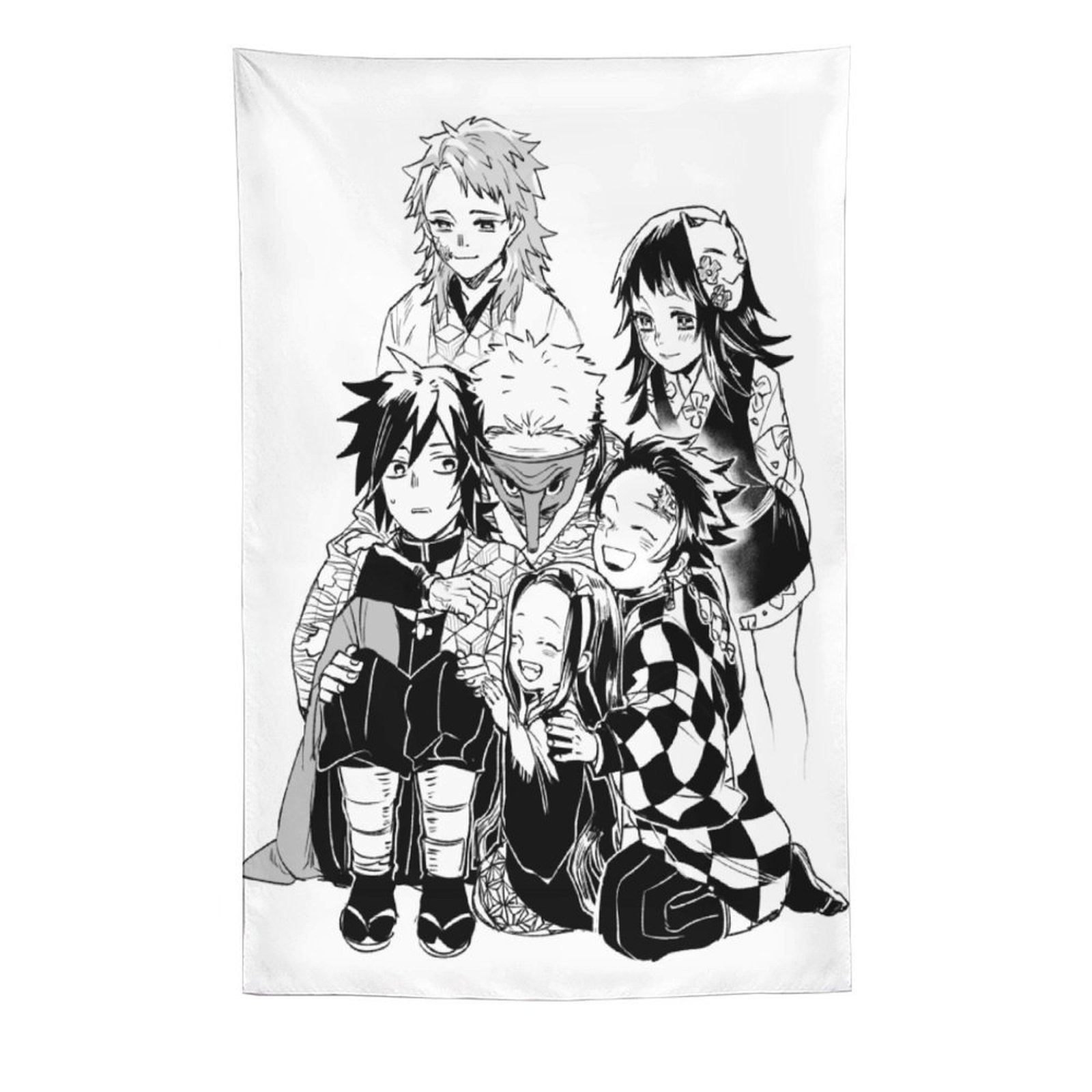Demon Slayer - Line Art Tapestry Tanjiro Nezuko Kocho 60"x90" in