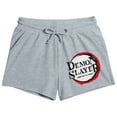 thumbnail image 1 of Demon Slayer Logo Women's Gray Lounge Shorts-Small, 1 of 5