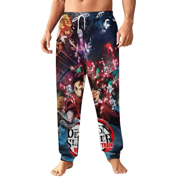 Demon Slayer Men's Athletic Joggers Stretch Sweatpants Running Workout Gym Track Golf Pants for Men