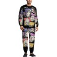 thumbnail image 1 of Demon Slayer Men's Lounge Pajamas Set 2-Piece Crew Neck Sleepwear Soft Long Sleeve Top & Pants for Sleep, Home & Vacation XL, 1 of 8