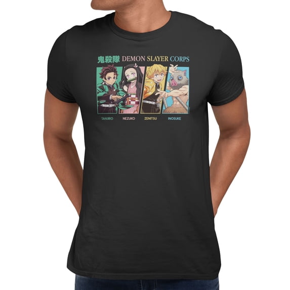 Demon Slayer Men's New Slayer Corps T-Shirt (Black, S-XXXL)