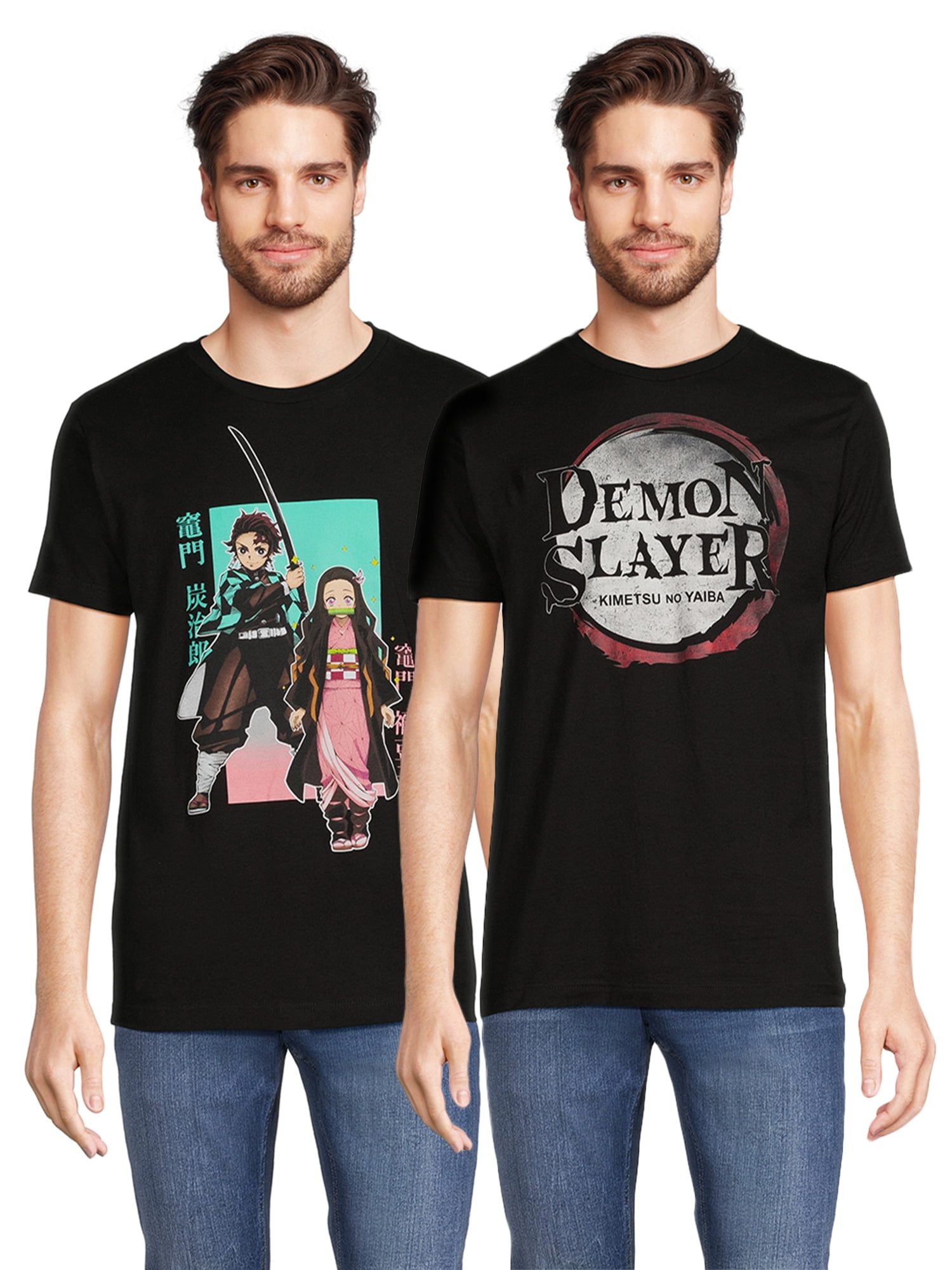 Demon Slayer Men’s and Big Men’s Graphic T-Shirts, 2-Pack, Sizes S-3XL ...