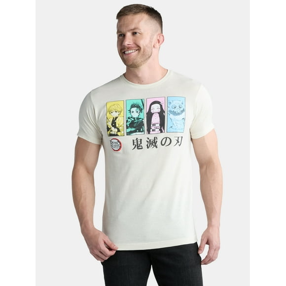Demon Slayer Men's and Big Men's Graphic Tee with Short Sleeves, Sizes S-3XL