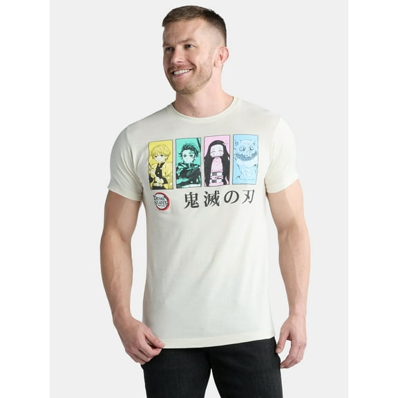 Demon Slayer Men's and Big Men's Graphic Tee with Short Sleeves, Sizes S-3XL