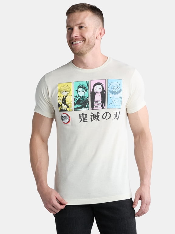 Demon Slayer Men's and Big Men's Graphic Tee with Short Sleeves, Sizes S-3XL