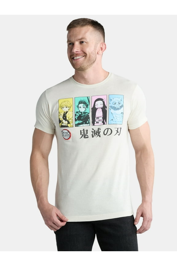 Demon Slayer Men's and Big Men's Graphic Tee with Short Sleeves, Sizes S-3XL