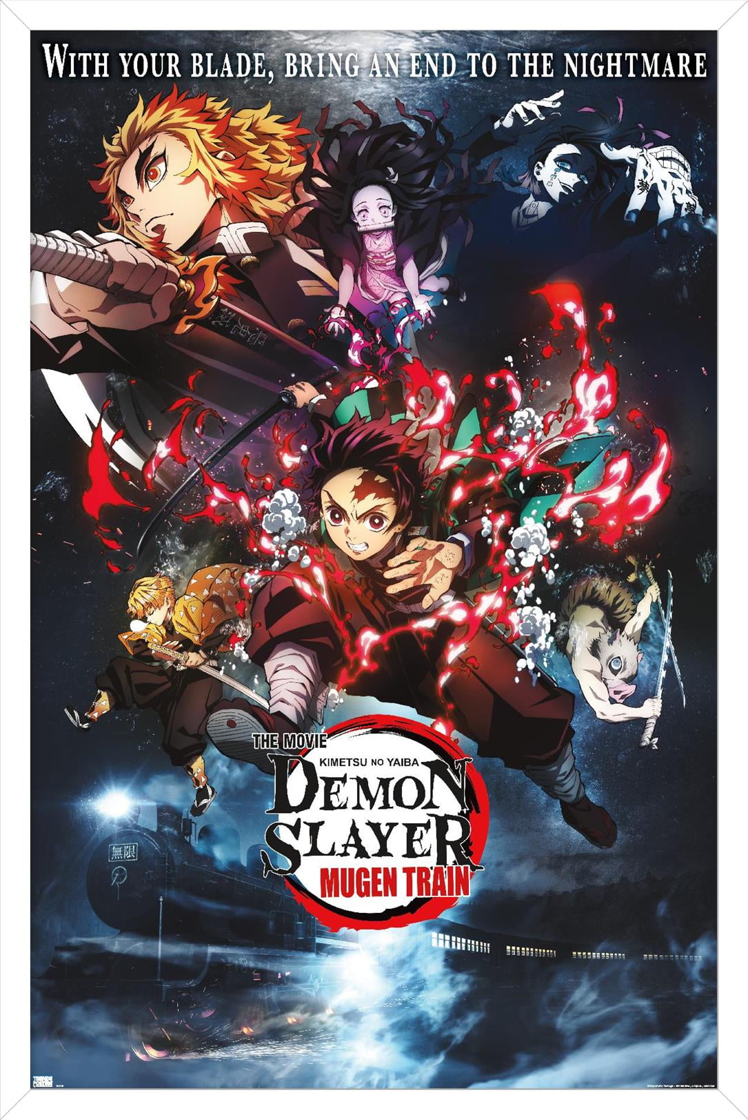 Demon Slayer: Mugen Train - Collage One Sheet Wall Poster, 14.725" x 22.375" Framed