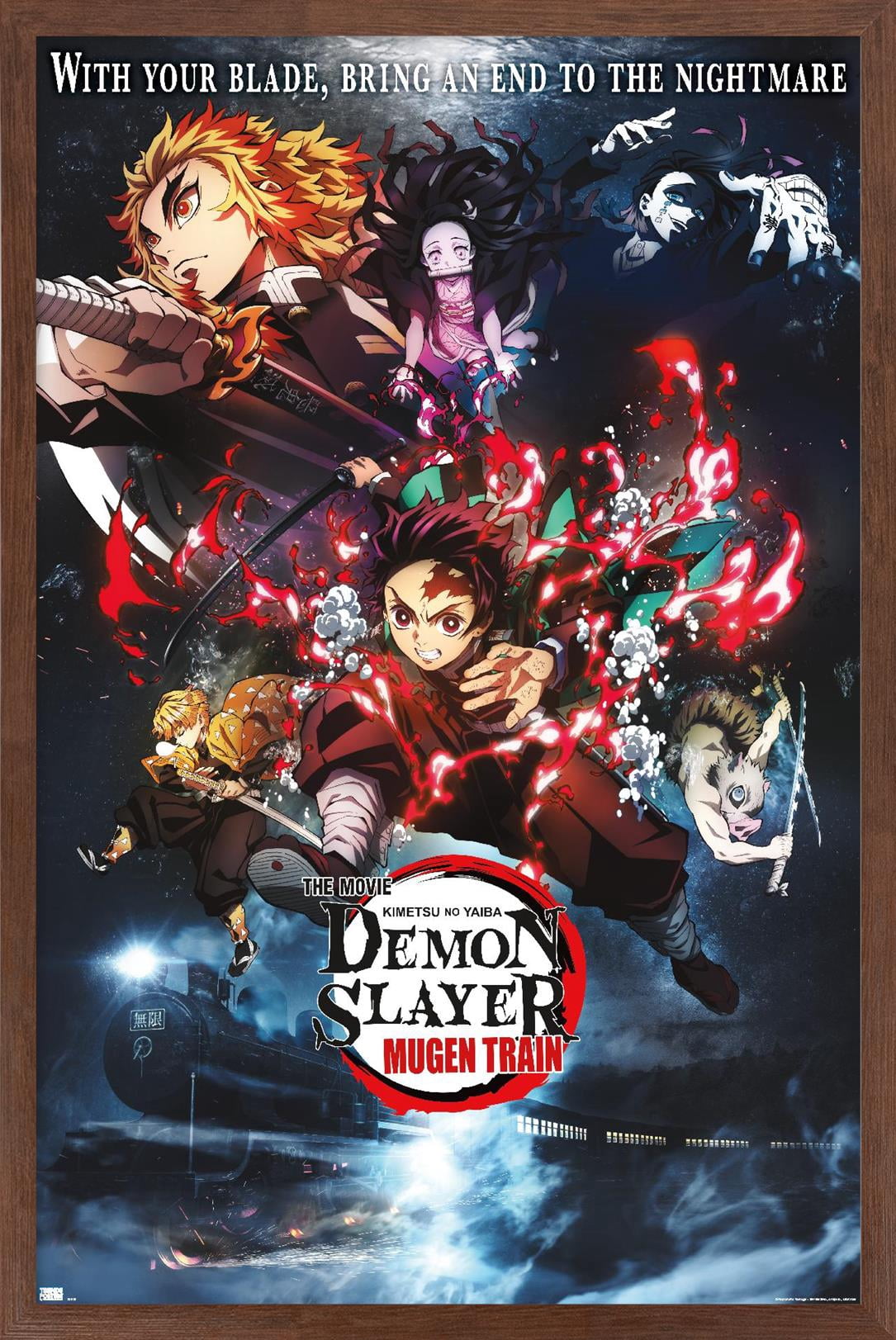 Demon Slayer: Mugen Train - Collage One Sheet Wall Poster, 22.375" x 34" Framed
