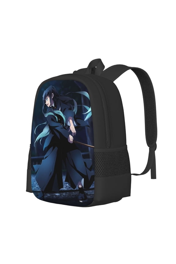 Demon Slayer Muichiro Tokito Backpack,3d Print Laptop Backpack Lightweight Casual Daypack Bookbag Multi-Function Travel Backpack 16.5 In
