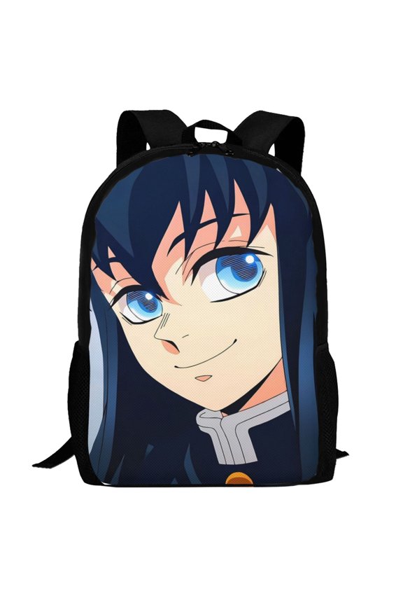 Demon Slayer Muichiro Tokito Backpack,3d Print Laptop Backpack Lightweight Casual Daypack Bookbag Multi-Function Travel Backpack 16.5 In