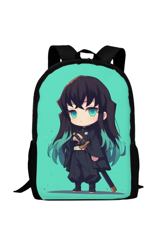 Demon Slayer Muichiro Tokito Backpack,3d Print Laptop Backpack Lightweight Casual Daypack Bookbag Multi-Function Travel Backpack 16.5 In