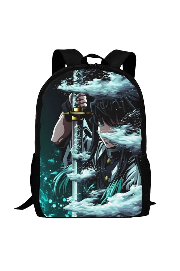 Demon Slayer Muichiro Tokito Backpack,3d Print Laptop Backpack Lightweight Casual Daypack Bookbag Multi-Function Travel Backpack 16.5 In