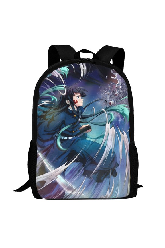 Demon Slayer Muichiro Tokito Backpack,3d Print Laptop Backpack Lightweight Casual Daypack Bookbag Multi-Function Travel Backpack 16.5 In