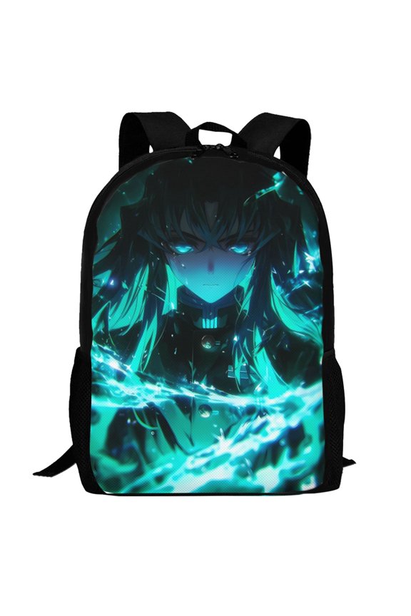 Demon Slayer Muichiro Tokito Backpack,3d Print Laptop Backpack Lightweight Casual Daypack Bookbag Multi-Function Travel Backpack 16.5 In