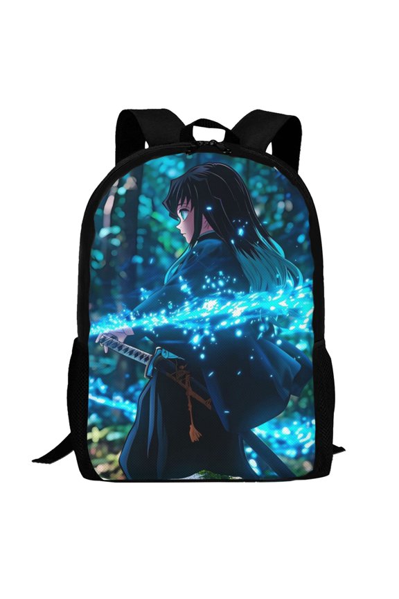 Demon Slayer Muichiro Tokito Backpack,3d Print Laptop Backpack Lightweight Casual Daypack Bookbag Multi-Function Travel Backpack 16.5 In