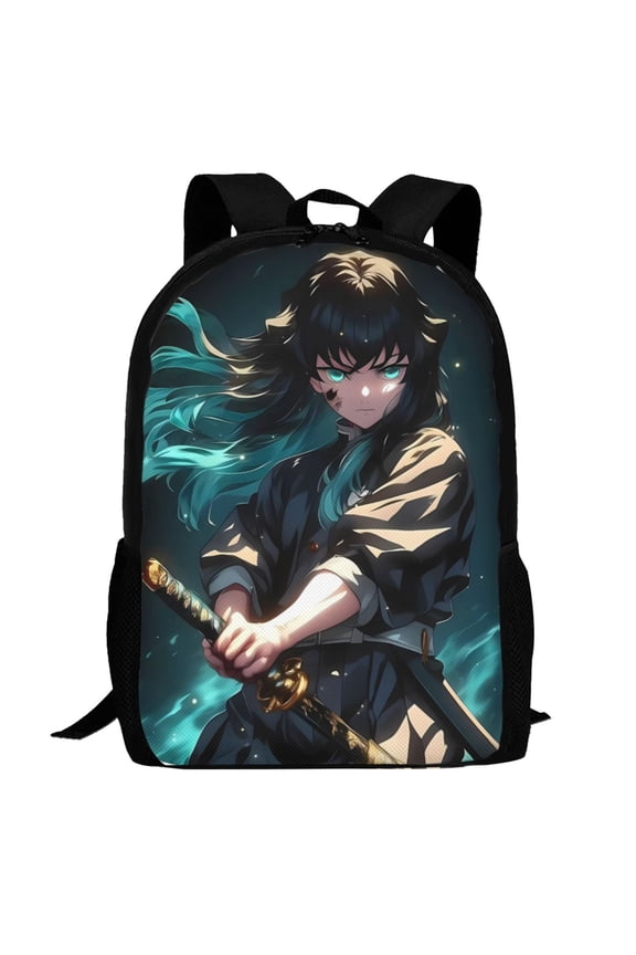 Demon Slayer Muichiro Tokito Backpack,3d Print Laptop Backpack Lightweight Casual Daypack Bookbag Multi-Function Travel Backpack 16.5 In
