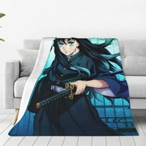 Demon Slayer Muichiro Tokito Kids Adults Ultra-Soft Micro Fleece Blanket Throw All Season Fuzzy Lightweight Throw Blankets For Office Company Home Couch Bed Sofa 50"X40"