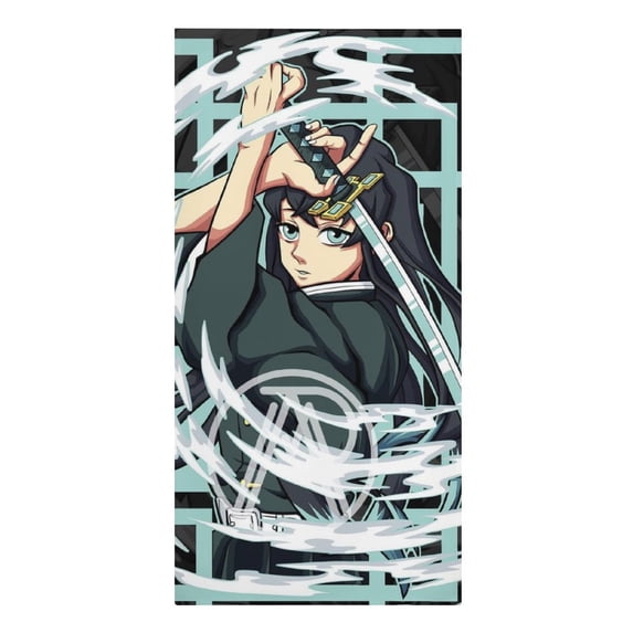 Demon Slayer Muichiro Tokito Microfiber Beach Towel, Oversized Sand Free Travel Towels Quick Dry Swimming Towel, Lightweight Camping Towel Super Absorbent Pool Towel