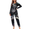 thumbnail image 1 of Demon Slayer Muichiro Tokito Unisex Onesie Pajamas Zipper Jumpsuit Hooded One Piece Sleepwear for Family Mens Womens, 1 of 8