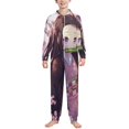 thumbnail image 1 of Demon Slayer Nezuko Kids Hooded Jumpsuit Union Suit Onesie One Piece Blanket for Boys Girls, 1 of 7