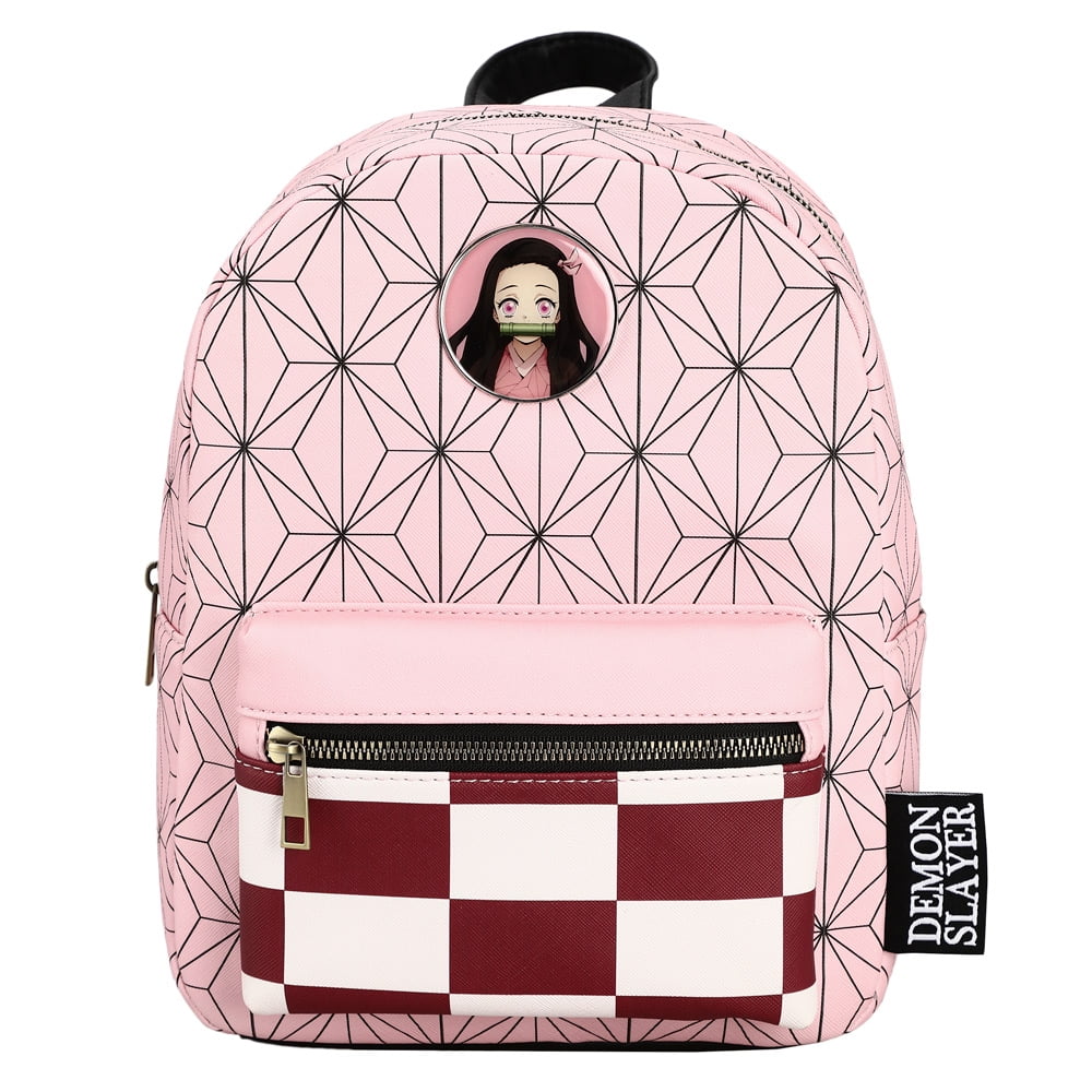 demon slayer mini backpacks Kimono Patterns Mini Backpack by Bioworld is the ultimate accessory for fans of the hit anime series Demon Slayer Pattern Mini Backpack