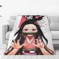 thumbnail image 1 of Demon Slayer Nezuko Throw Blanket Soft Cozy Warm College Printing Oversized Lightweight Home Decoration All Seasons For Sofa Bed Couch Bedroom, 1 of 8