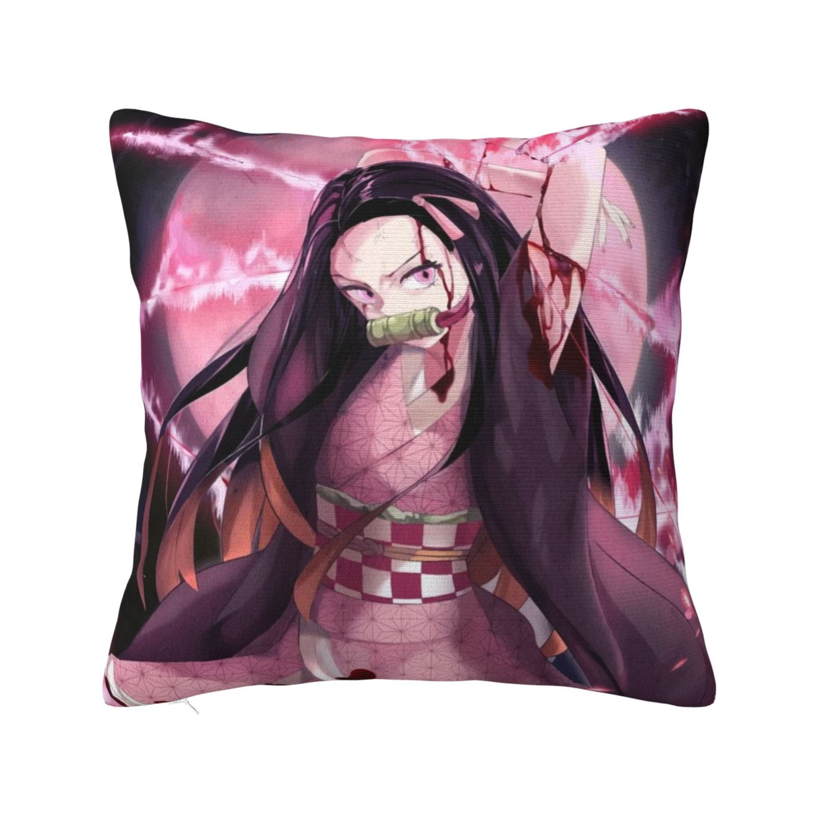 Demon Slayer Nezuko Throw Pillow Cover Decoration Pillow Case Cushion ...