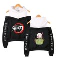 thumbnail image 1 of Demon Slayer Off Shoulder Hoodie Hoodie Popular Girl's Suspender Hooded Cartoon Kimetsu No Yaiba Women Pink Splicing Pullovers, 1 of 2