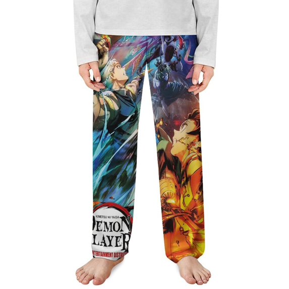 Demon Slayer Pajama Pants Long Sleep Pants Soft Elastic Waist PJ Bottoms Lounge Pants