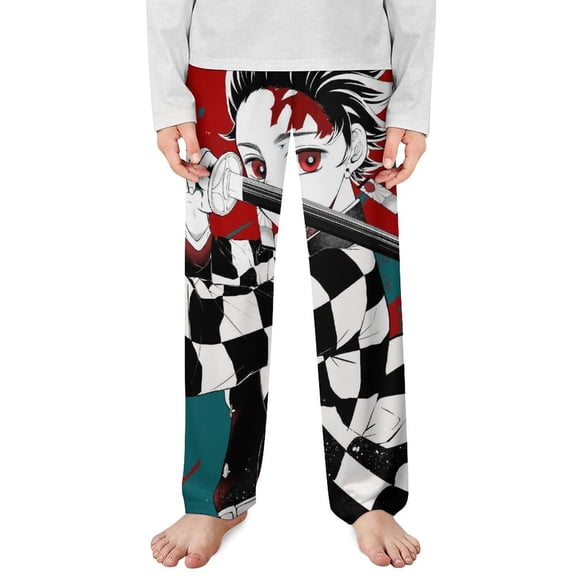 Demon Slayer Pajama Pants Long Sleep Pants Soft Elastic Waist PJ Bottoms Lounge Pants