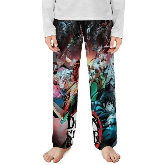 Demon Slayer Pajama Pants Long Sleep Pants Soft Elastic Waist PJ Bottoms Lounge Pants