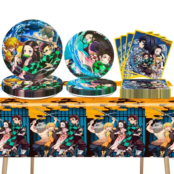 Demon Slayer Party Decorations Demon Slayer Party Supplies Plates Tablecloth