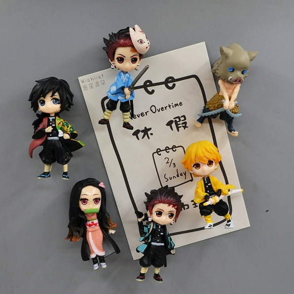 Demon Slayer Refrigerator Magnetic Sticker Peripheral 3D Stereoscopic Creative Cartoon Anime You Bean Tanjiro Ghost Killing Team