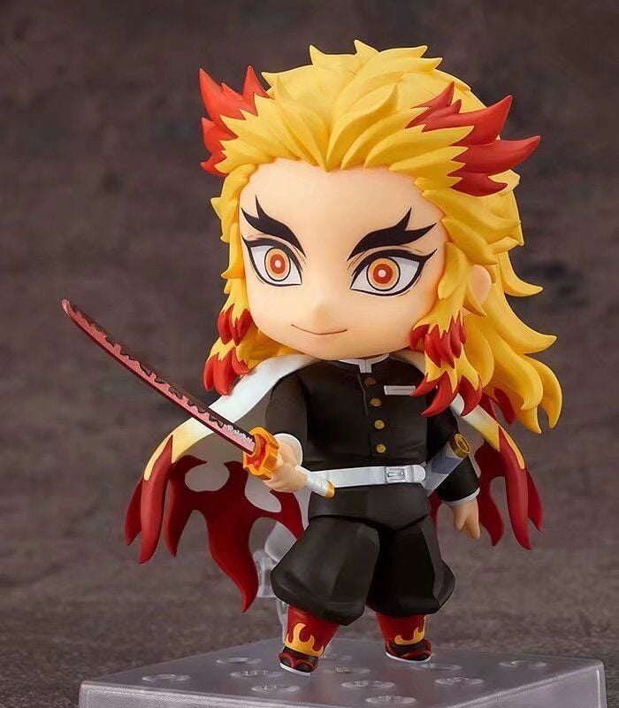 Demon Slayer Kyojuro Rengoku Squatting Ver PVC Figure Collectible  Brinquedos Model Gift Doll