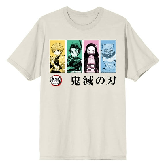 Demon Slayer SSN 1 Monochromatic Group Framed on Tofu Adult Crew Neck Short Sleeve T-shirt - Large