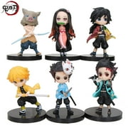 Demon Slayer Set of 6 Pieces PVC Action Figures Toys Collective Dolls with Stands