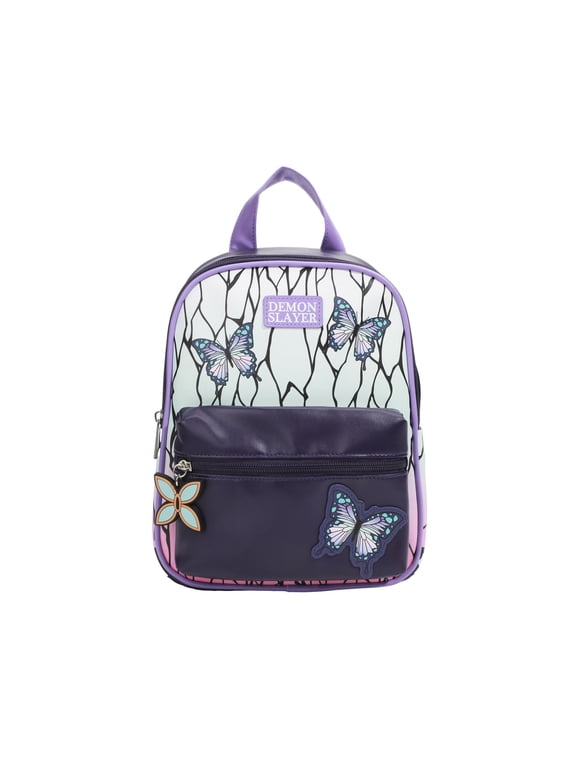 Demon Slayer Shinobu Inspired with Butterfly PU Appliques Women's 11" Mini Backpacks