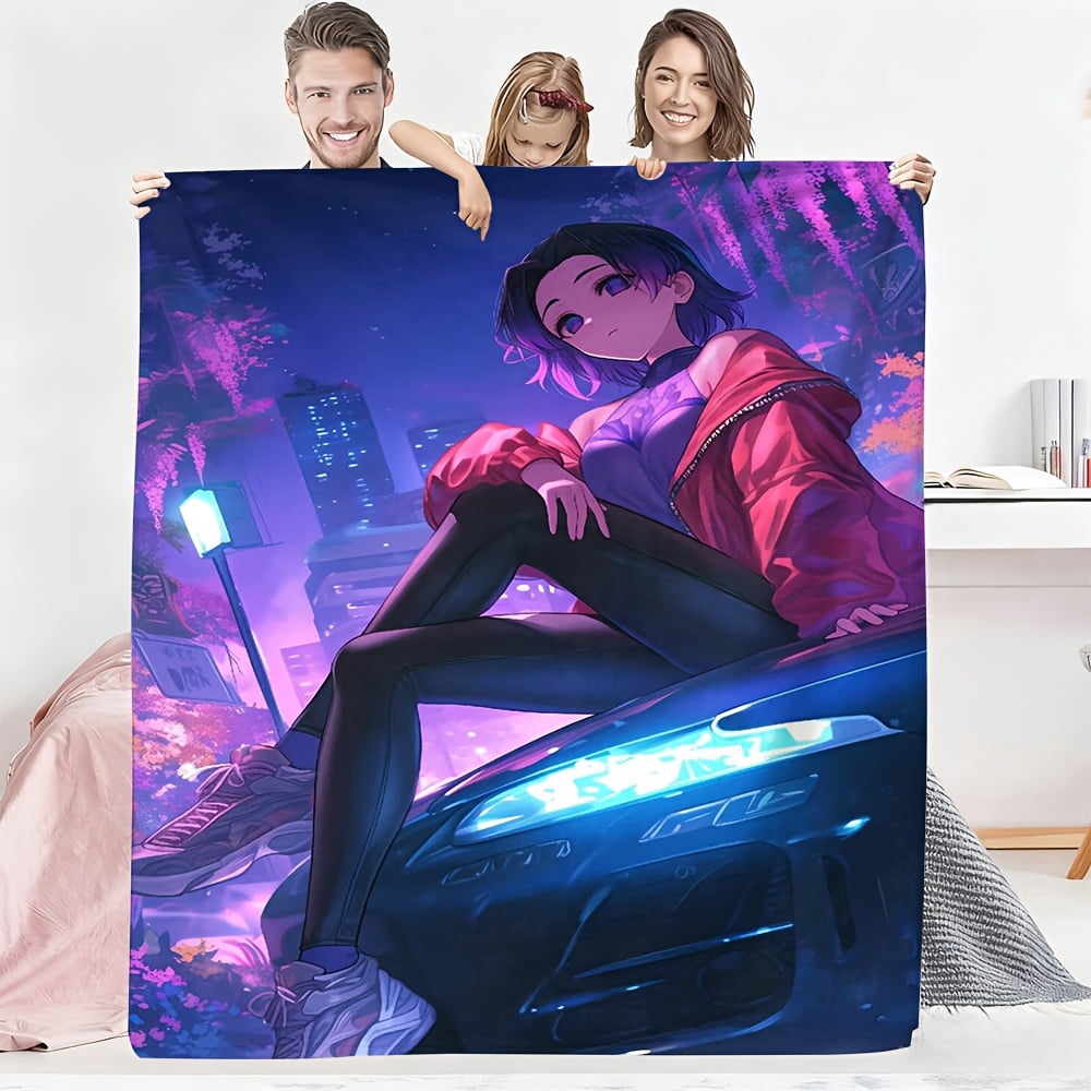 Demon Slayer Shinobu Kocho Cyber City Fleece Blanket 4 Sizes 30x40 demon-slayer-shinobu-kocho-cyber-city-fleece-blanket-4-sizes-30x40