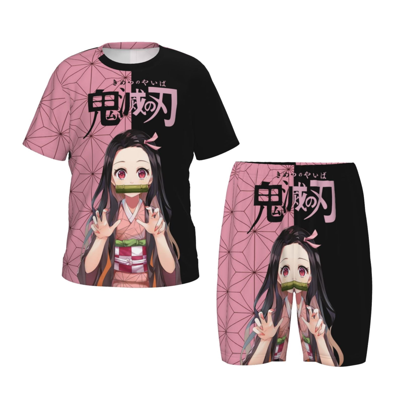 Demon Slayer Shirt Boys And Girls Shirt 3d Printed Anime T-Shirts Cartoon Cosplay Shirts Short Sleeve Suit black6-L