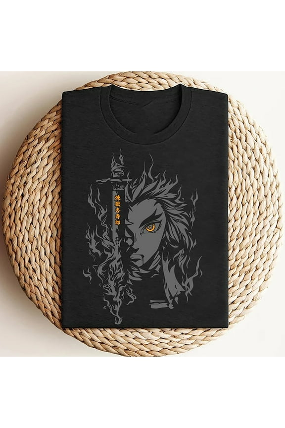 Demon Slayer Shirt, Rengoku Anime T-Shirt, Anime Graphic T-Shirt, Japanese Anime Tee, Manga Shirt, Gift For Anime Lovers, Nerdy Gift İdeas