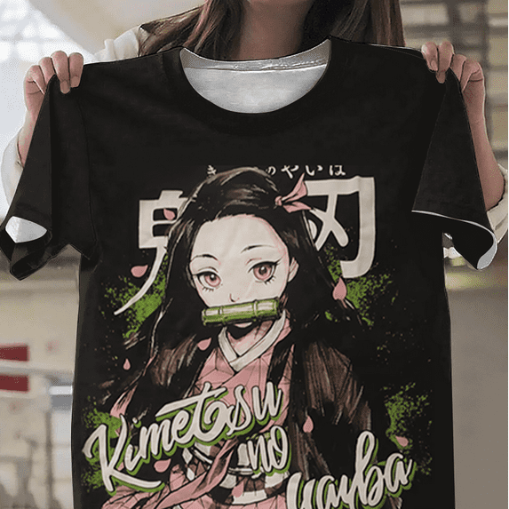 Demon Slayer Summer Shirts Cool Graphic Kamado Nezuko T-Shirt Birthday Gift