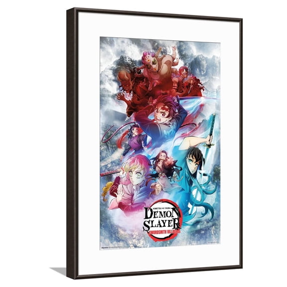 Demon Slayer: Swordsmith Village - Key Art 1 Canvas Wall Poster, 14.725" x 22.375"
