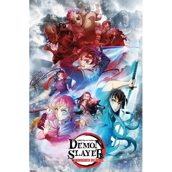 Demon Slayer: Swordsmith Village - Key Art 1 Wall Poster, 14.725" x 22.375"
