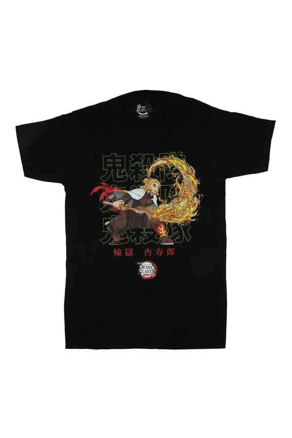 Demon Slayer T-Shirt Men's Kyojuro Rengoku Short Sleeve Graphic Tee