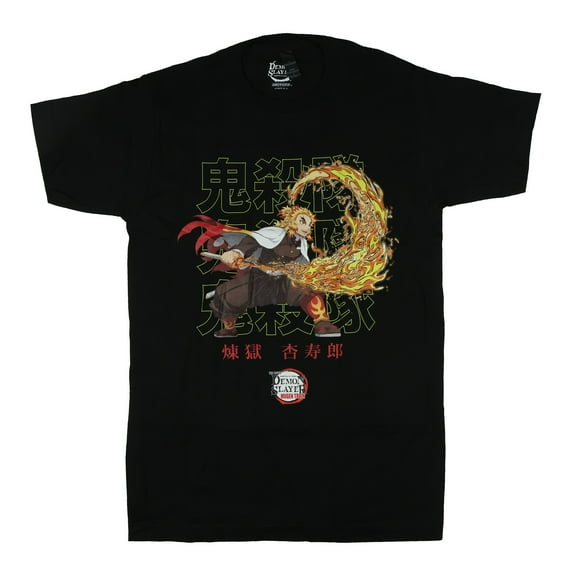 Demon Slayer T-Shirt Men's Kyojuro Rengoku Short Sleeve Graphic Tee