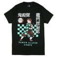 thumbnail image 1 of Demon Slayer T-Shirt Men's Tanjiro Kamado Checkered Design Adult Anime Tee, 1 of 5