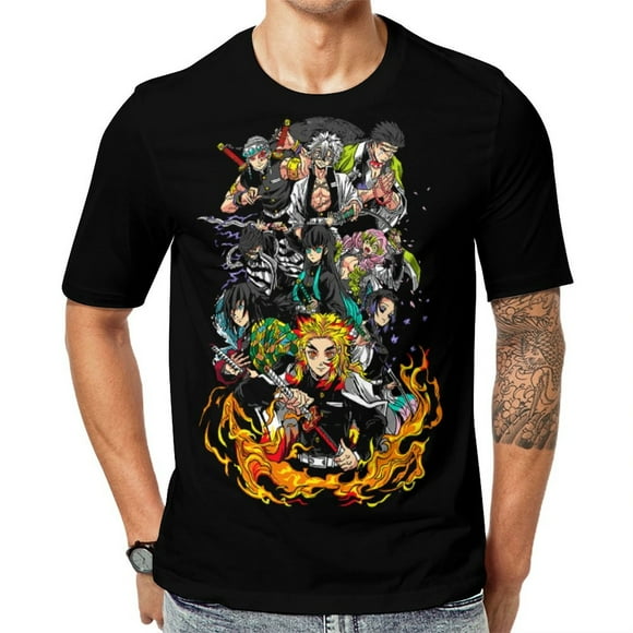 Demon Slayer T-Shirt for Men Women, Unisex Anime Crew Neck Tee Shirts, Casual Novelty Short Sleeve Tops, S-6XL