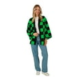 thumbnail image 1 of Demon Slayer Tanjiro Cosplay Checkered Robe Womens Back Logo Hit-Small-Medium, 1 of 5