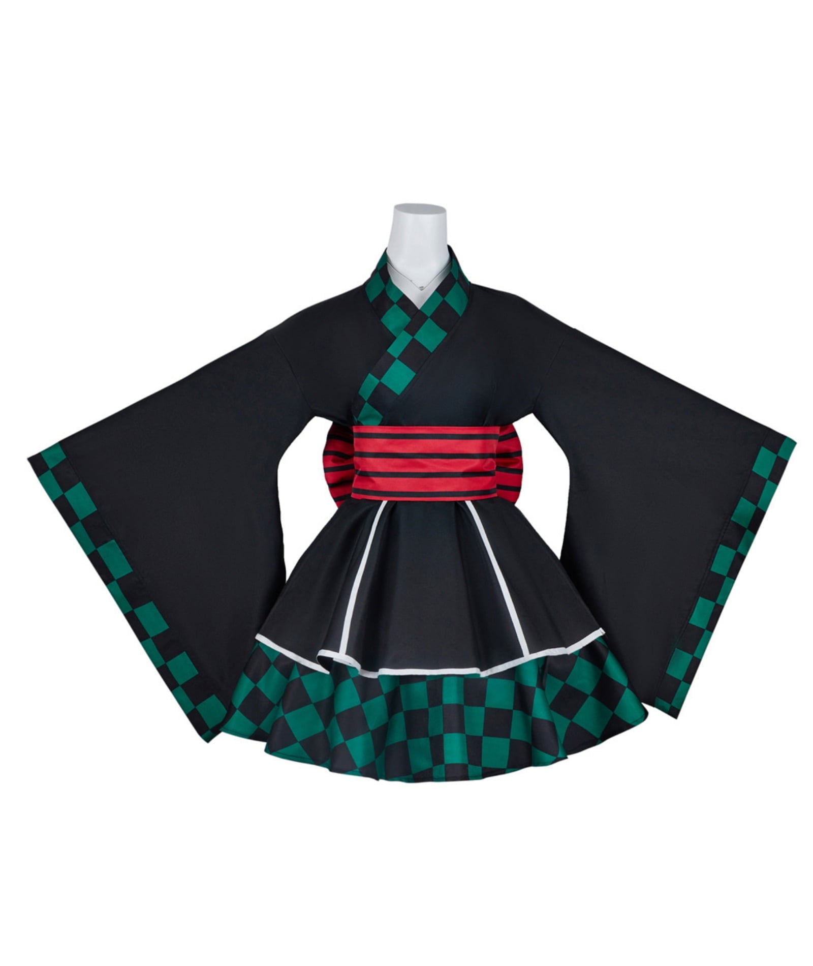 Green Checkered Kimono Maid Dress - Walmart.com Green Checkered Kimono Maid Dress - Walmart.com