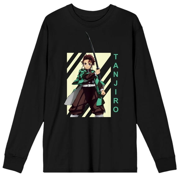 Demon Slayer Tanjiro Kamado Adult Black Long-Sleeve Tee-Small